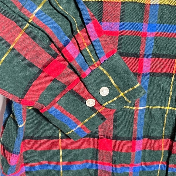 Club Room Red and Green Plaid Button Down Shirt Medium Cotton - Picture 4 of 11